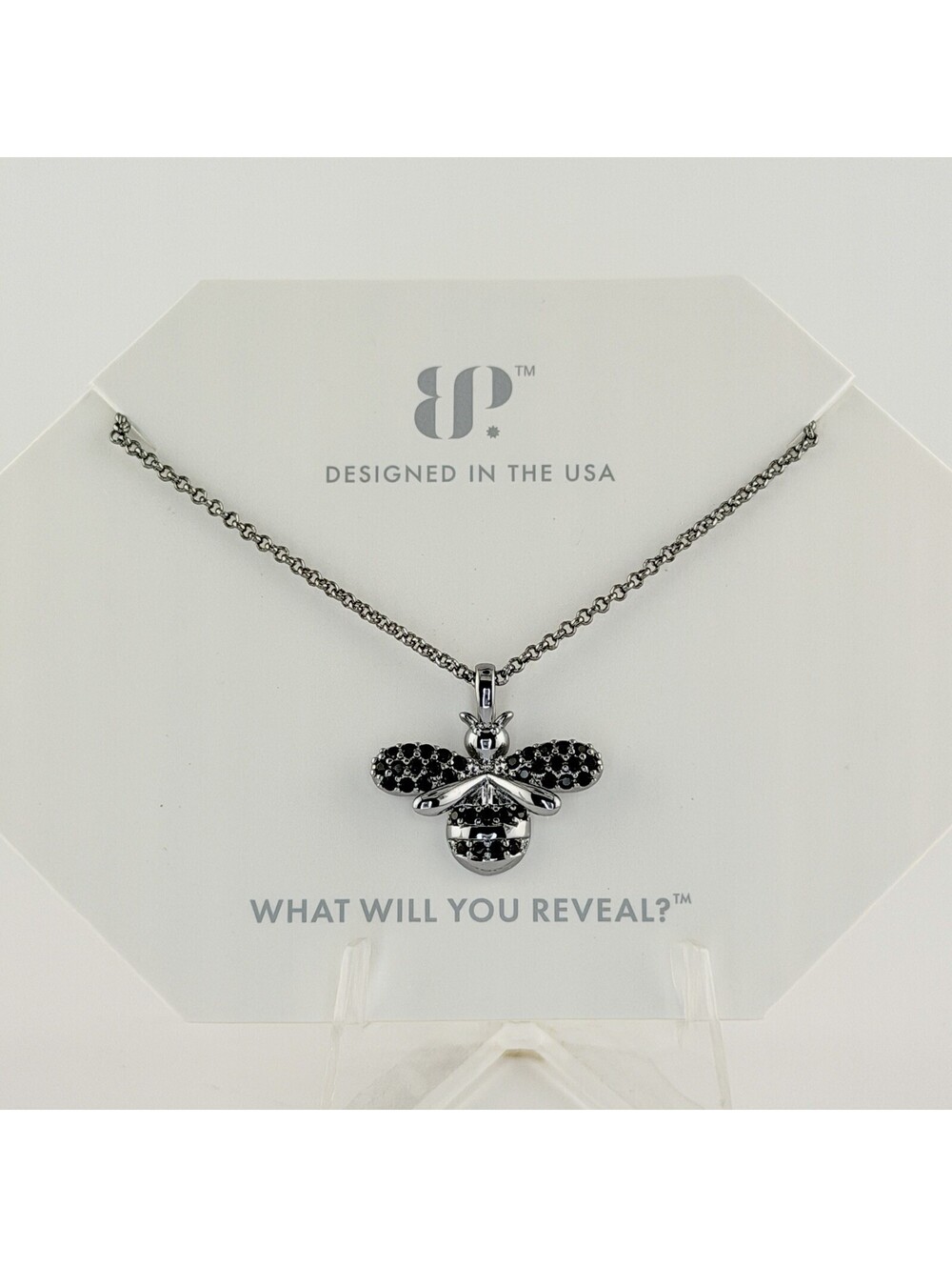Bomb Party Bringback Necklace NK38463 Black Onyx on Hematite BEE